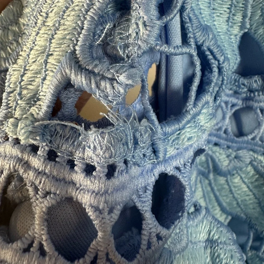 Just Me Blue Lace Fit and Flare Dress Size Small - Picture 7 of 8